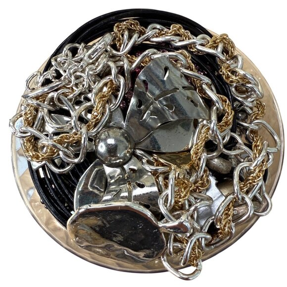 Mixed Jewelry Lot Wearable Silver & Gold Tone Chains Bracelets Necklaces Rings - Picture 1 of 14